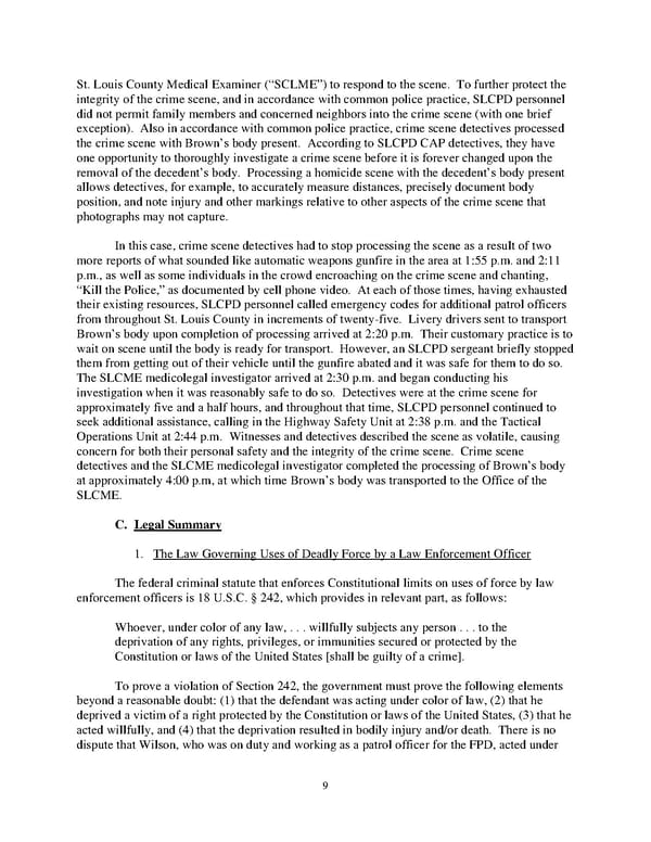 DOJ Report on Shooting of Michael Brown  - Page 9