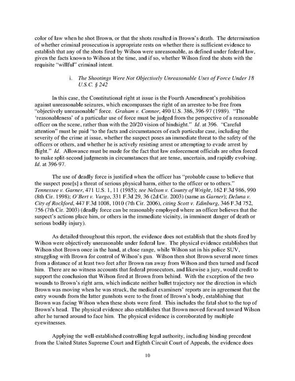 DOJ Report on Shooting of Michael Brown  - Page 10