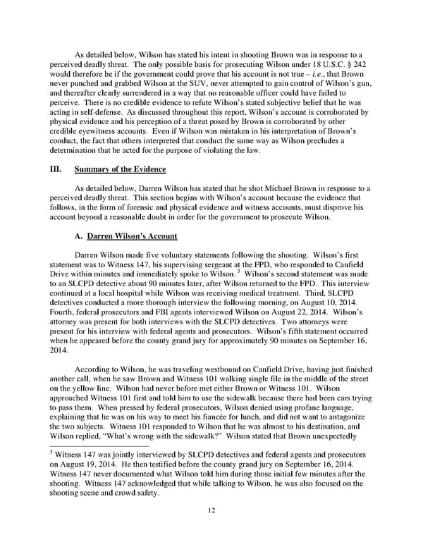 DOJ Report on Shooting of Michael Brown  - Page 12
