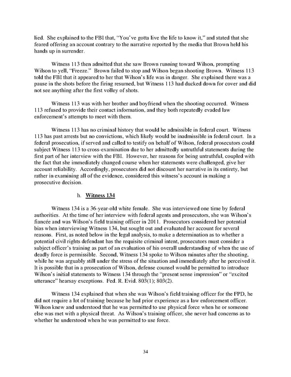 DOJ Report on Shooting of Michael Brown  - Page 34