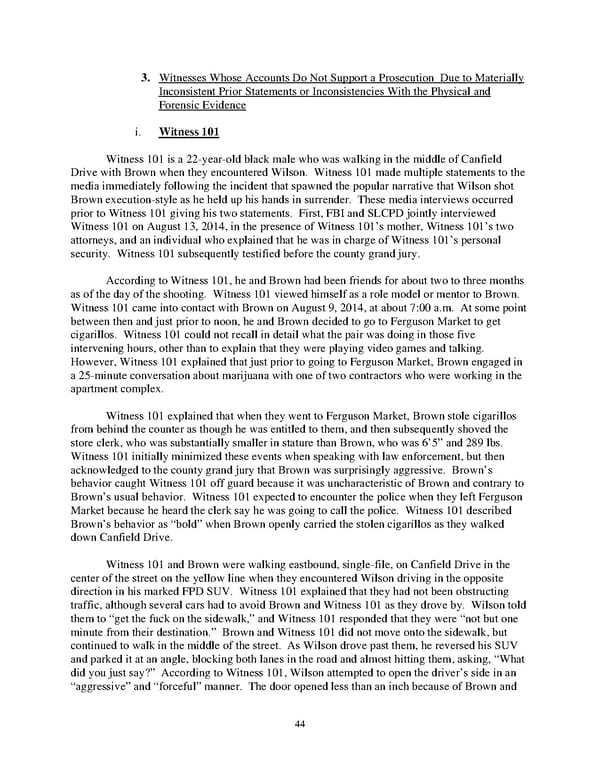 DOJ Report on Shooting of Michael Brown  - Page 44