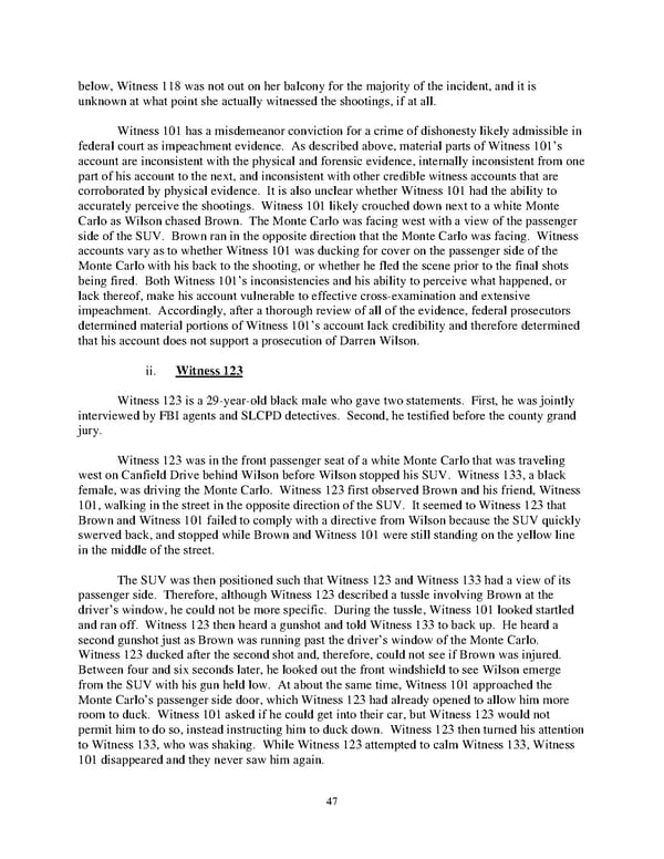 DOJ Report on Shooting of Michael Brown  - Page 47