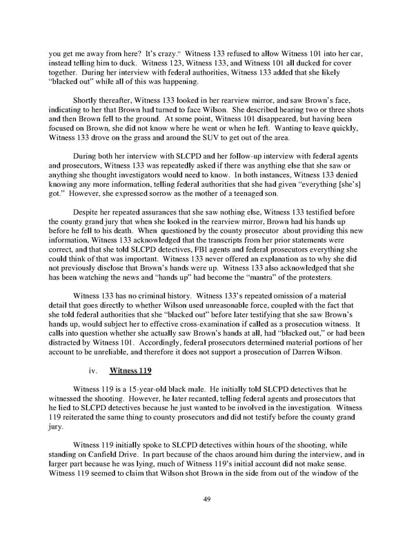 DOJ Report on Shooting of Michael Brown  - Page 49