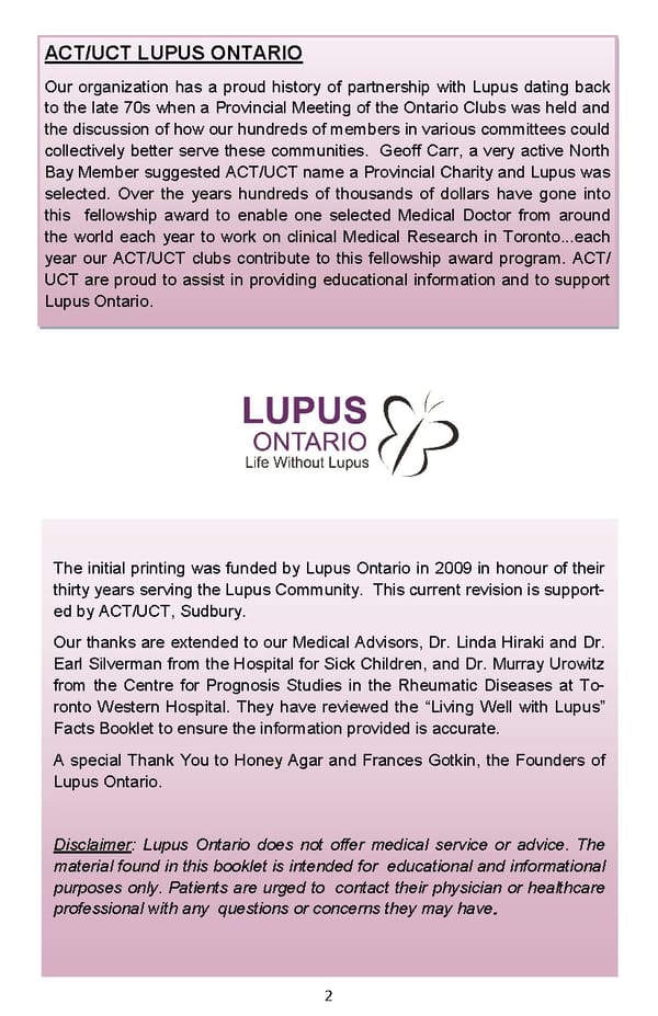 Living Well With Lupus Facts Booklet - Page 2