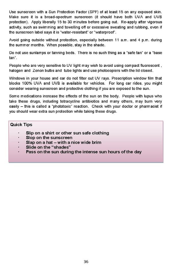 Living Well With Lupus Facts Booklet - Page 36