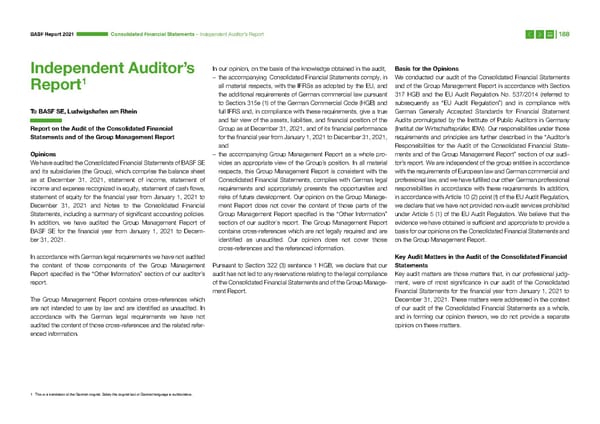 Integrated Report | BASF - Page 188
