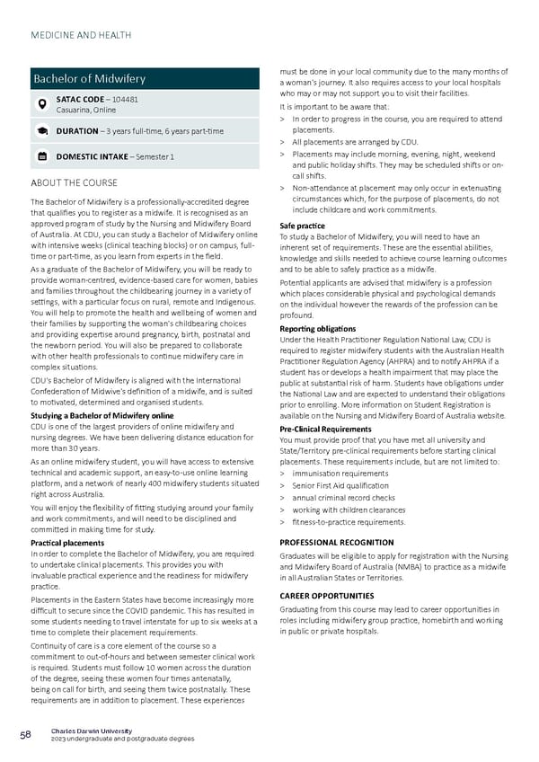 CDU Course Guide Flipbook - Page 62