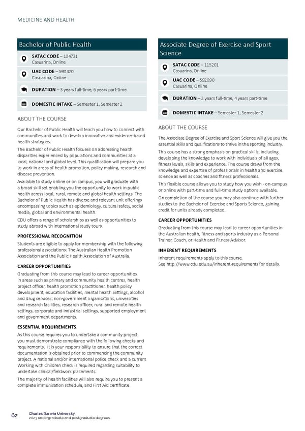 CDU Course Guide Flipbook - Page 66