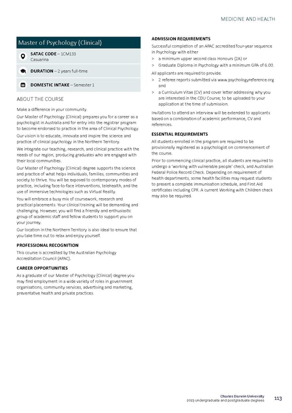 CDU Course Guide Flipbook - Page 117