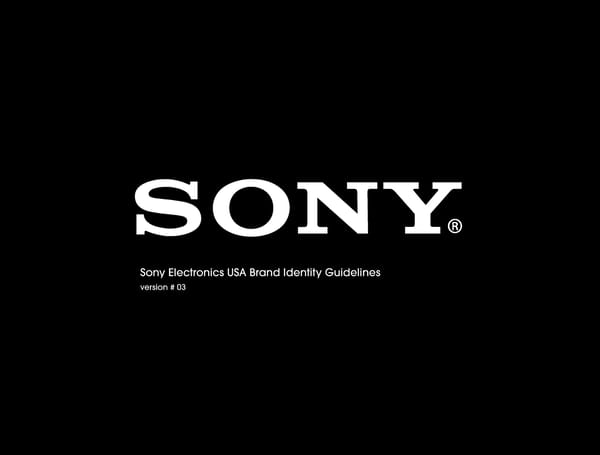 SONY Brand Book - Page 1