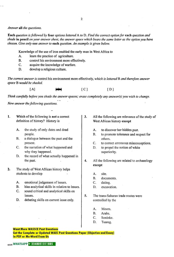 History Past Questions for WAEC SSCE - Page 3