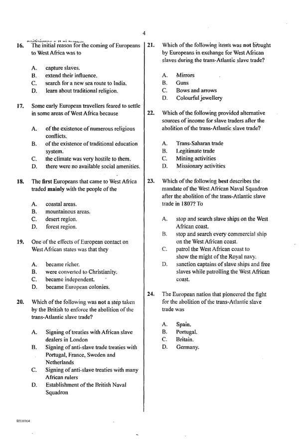 History Past Questions for WAEC SSCE - Page 5