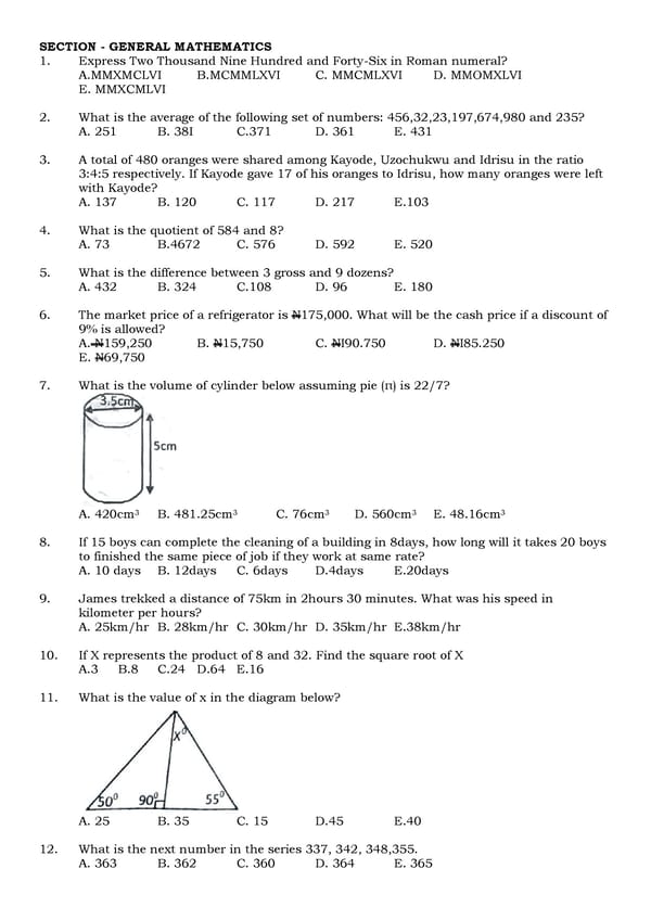 Nigeria Navy Secondary School NNSS Past Questions Free Download - Page 10