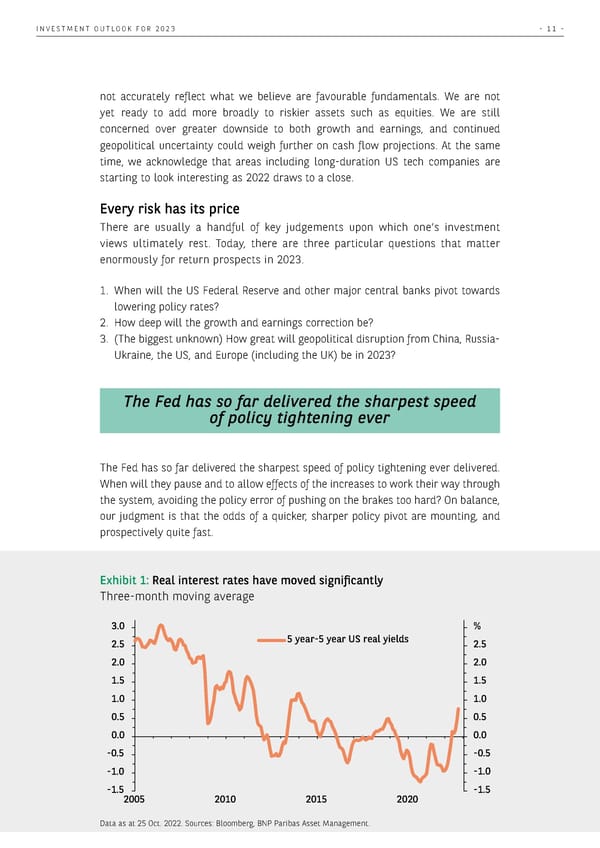 BNP Paribas The Investment Outlook for 2023 - Page 11