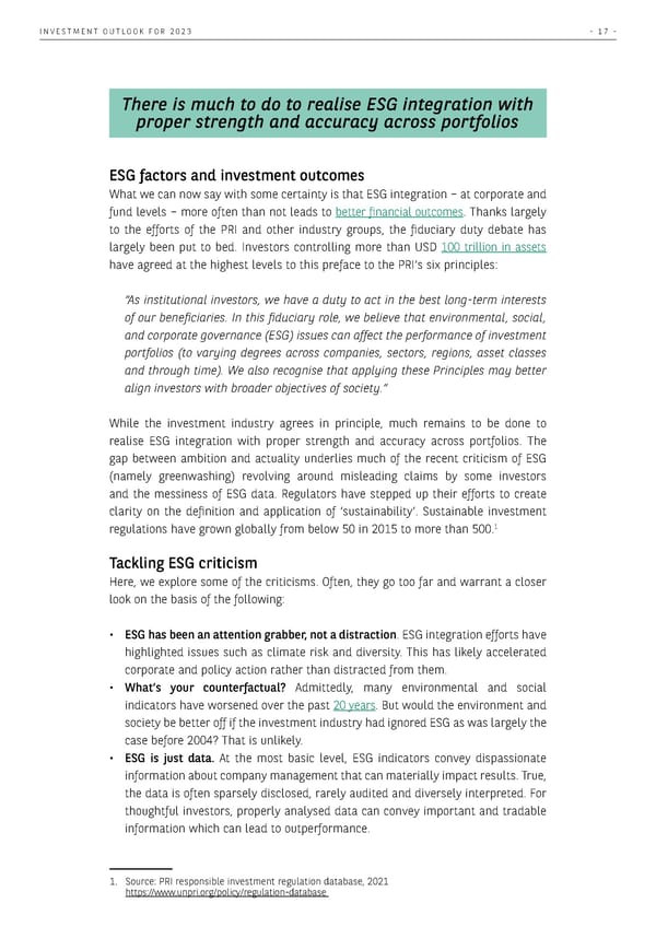 BNP Paribas The Investment Outlook for 2023 - Page 17