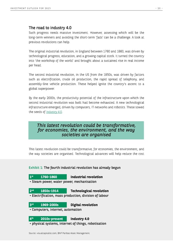 BNP Paribas The Investment Outlook for 2023 - Page 20