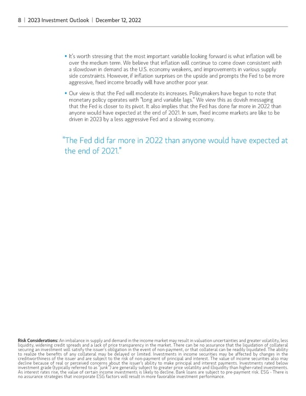 Morgan Stanley 2023 Investment Outlook - Page 8