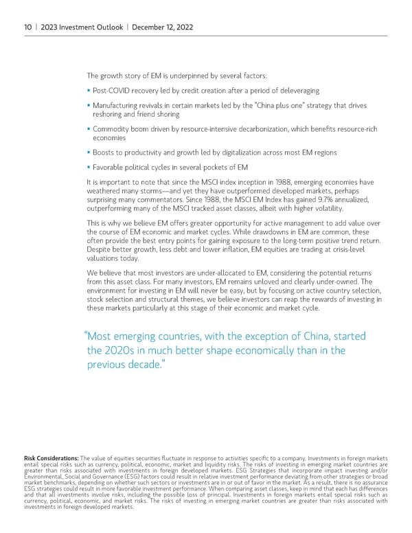 Morgan Stanley 2023 Investment Outlook - Page 10