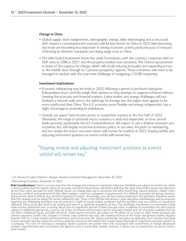 Morgan Stanley 2023 Investment Outlook - Page 12