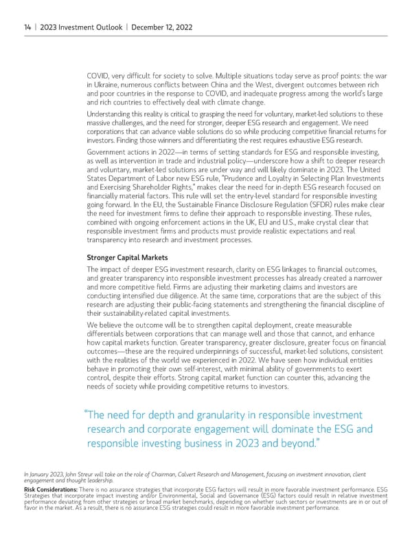 Morgan Stanley 2023 Investment Outlook - Page 14