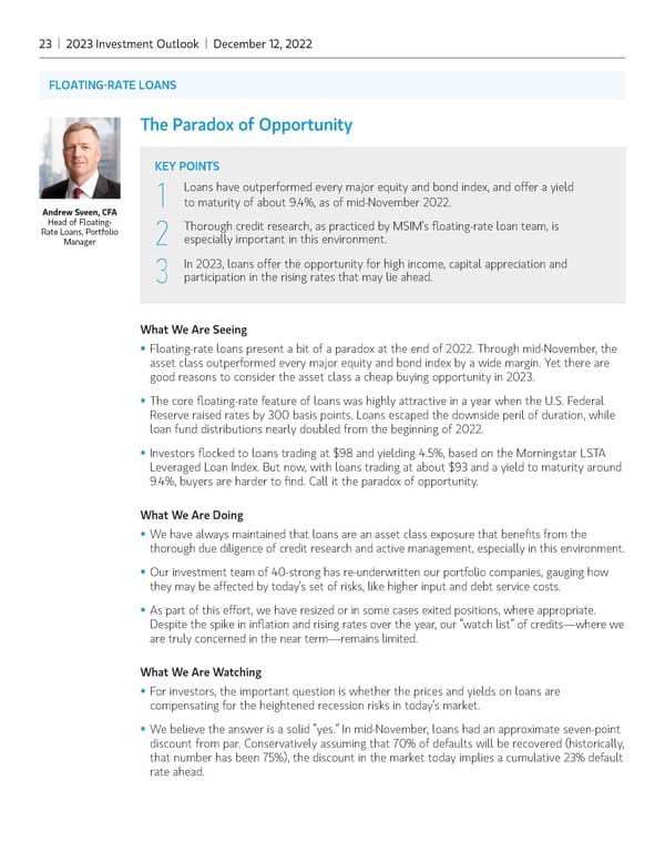Morgan Stanley 2023 Investment Outlook - Page 23