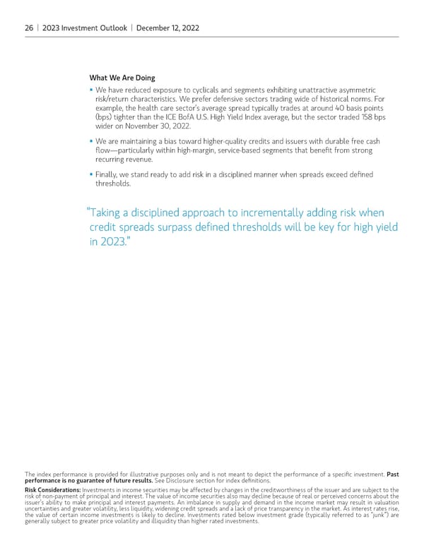 Morgan Stanley 2023 Investment Outlook - Page 26