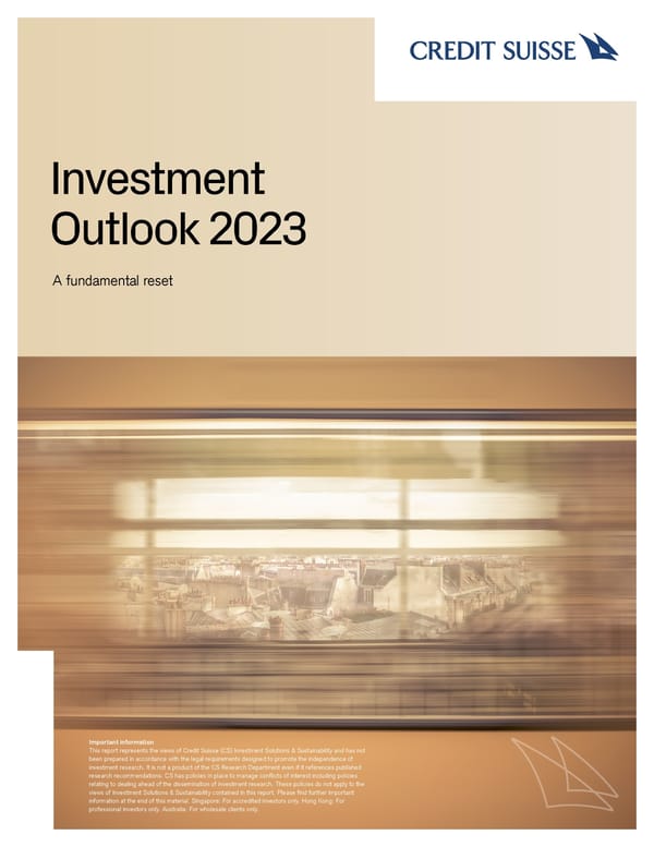 Credit Suisse Investment Outlook 2023 - Page 1