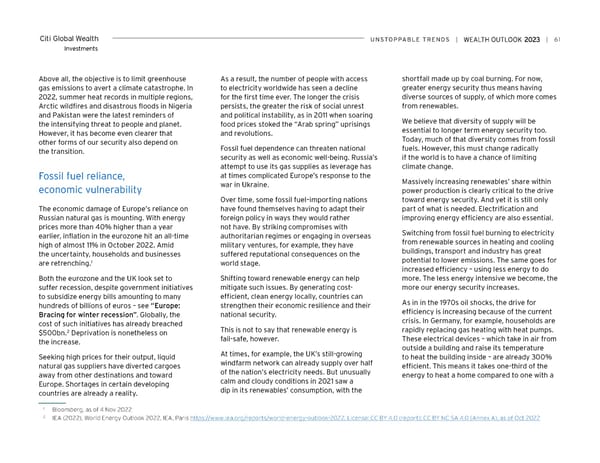 Citi Wealth Outlook 2023 - Page 61