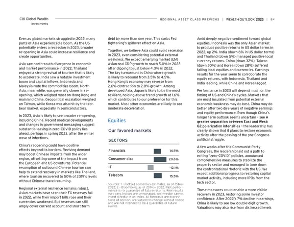 Citi Wealth Outlook 2023 - Page 84