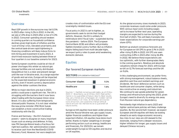 Citi Wealth Outlook 2023 - Page 89