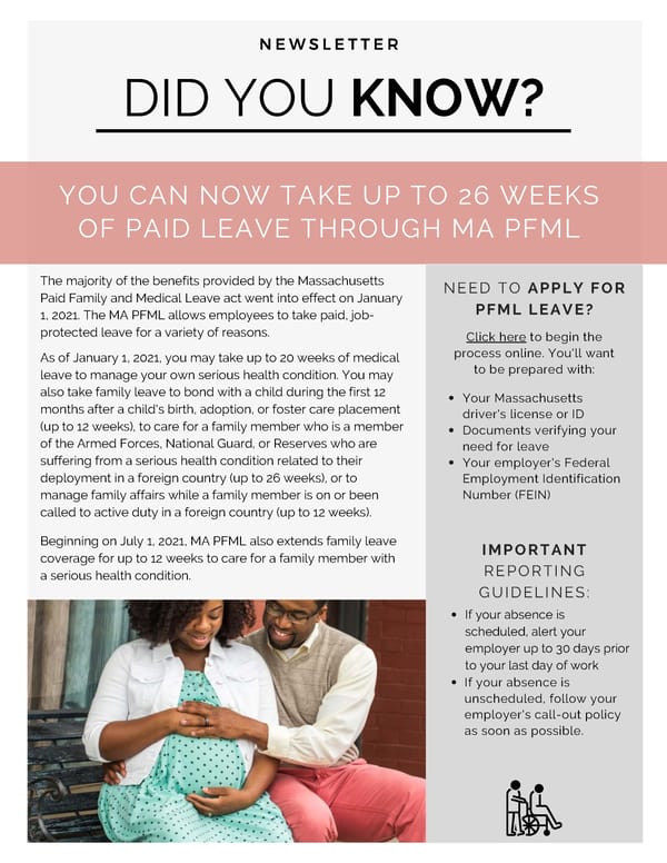 Massachusetts Paid Family & Medical Leave - Page 1