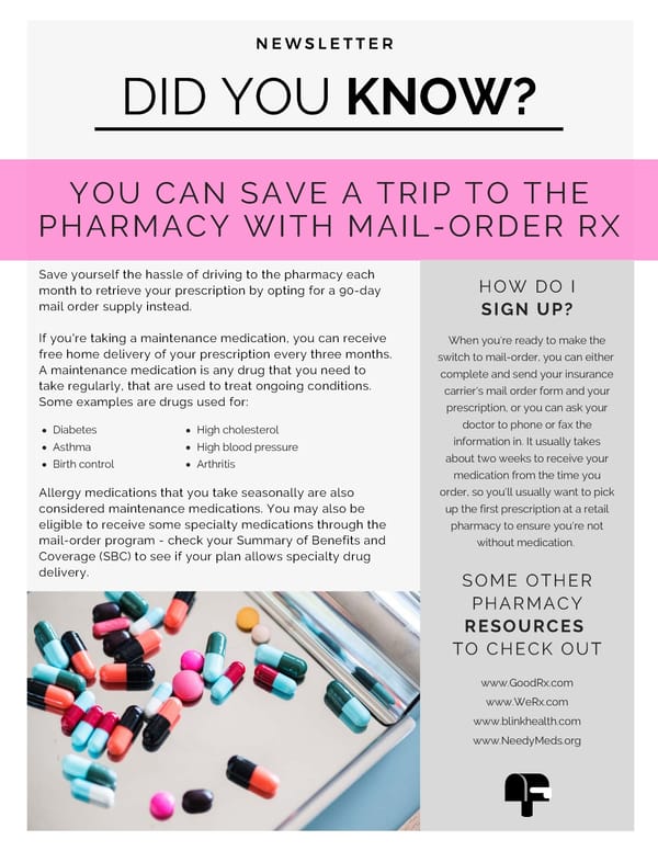 Mail Order Pharmacy - Page 1