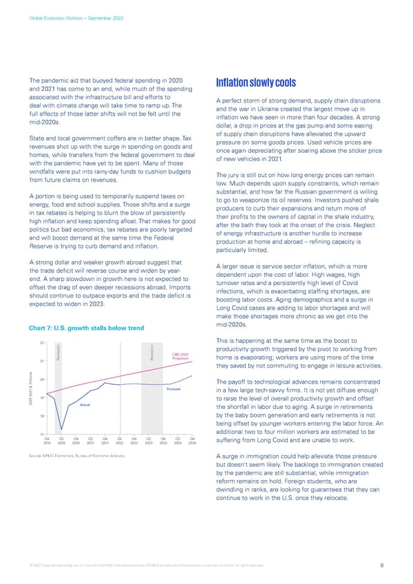 KPMG Global Economic Outlook - H2 2022 report - Page 8