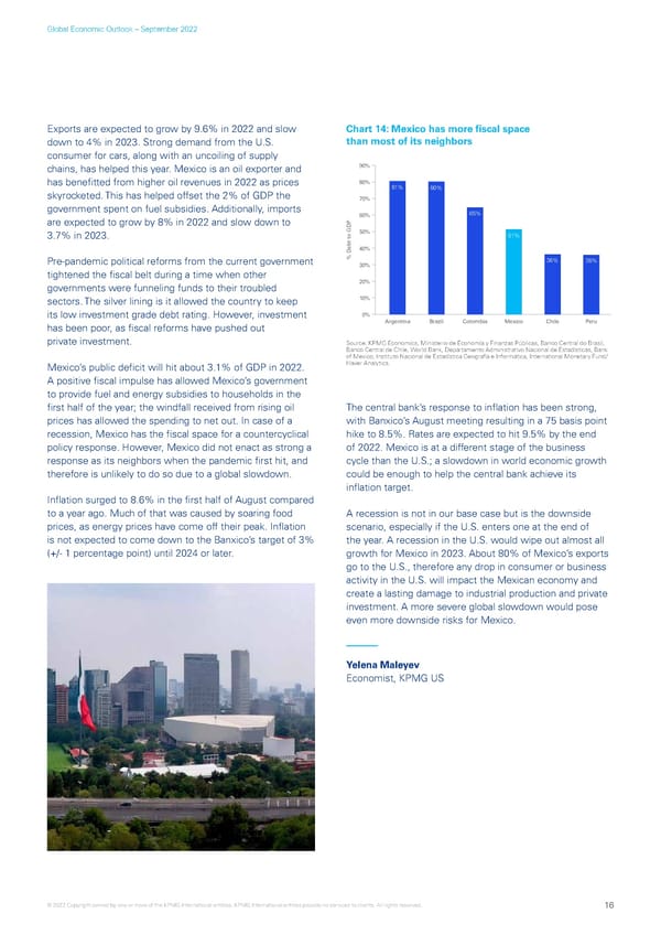 KPMG Global Economic Outlook - H2 2022 report - Page 16