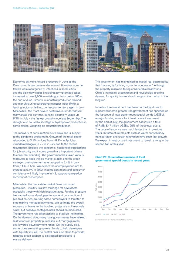 KPMG Global Economic Outlook - H2 2022 report - Page 21