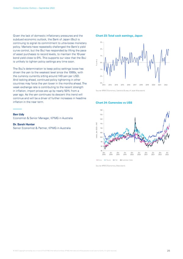 KPMG Global Economic Outlook - H2 2022 report - Page 25