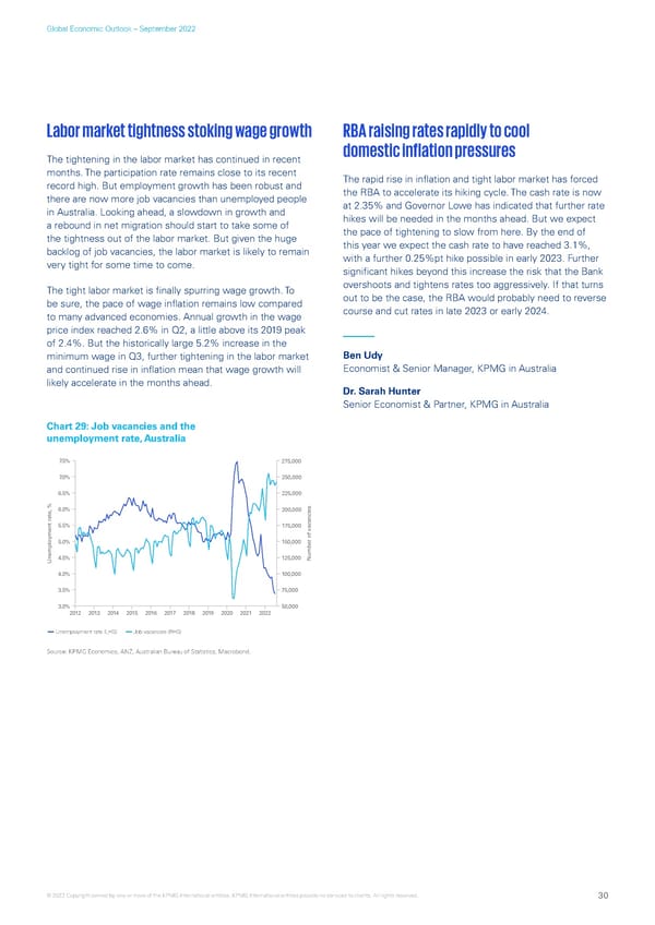 KPMG Global Economic Outlook - H2 2022 report - Page 30