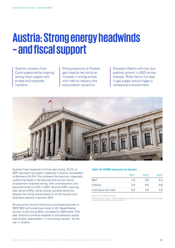 KPMG Global Economic Outlook - H2 2022 report - Page 33