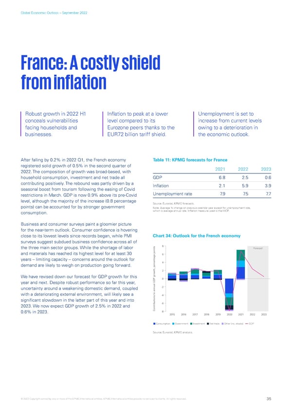 KPMG Global Economic Outlook - H2 2022 report - Page 35