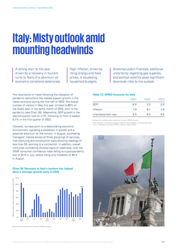 KPMG Global Economic Outlook - H2 2022 report - Page 37