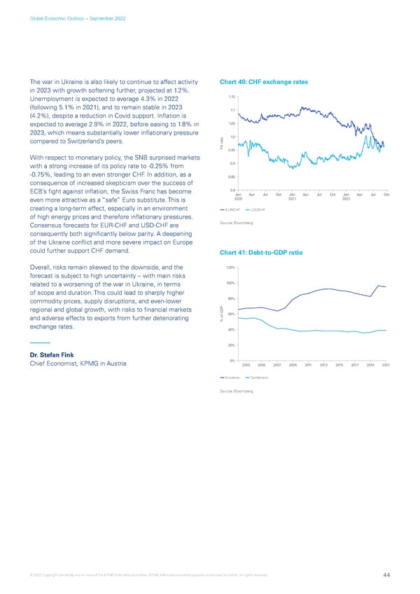 KPMG Global Economic Outlook - H2 2022 report - Page 44