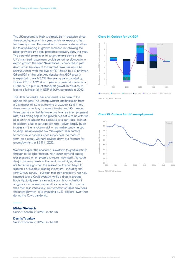 KPMG Global Economic Outlook - H2 2022 report - Page 47