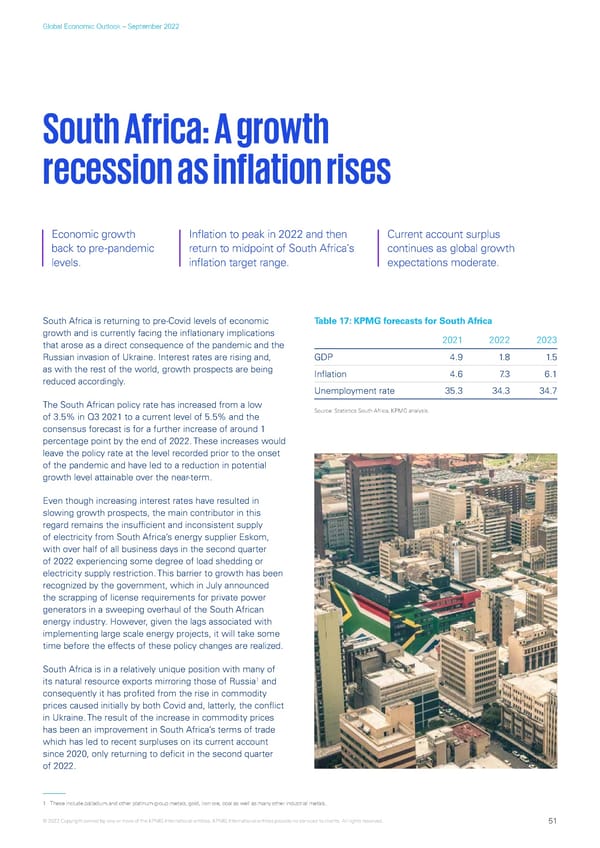 KPMG Global Economic Outlook - H2 2022 report - Page 51