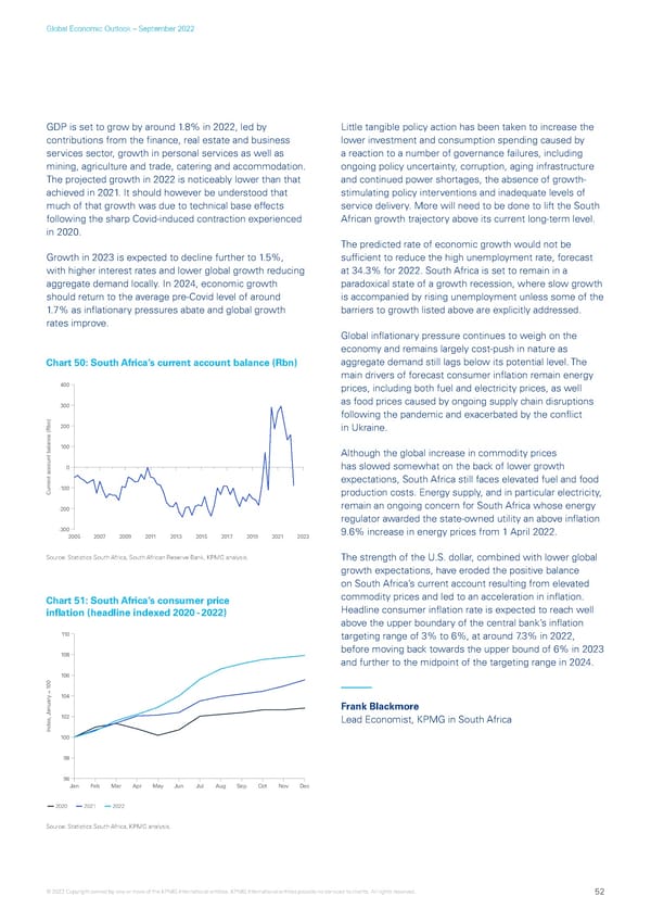 KPMG Global Economic Outlook - H2 2022 report - Page 52