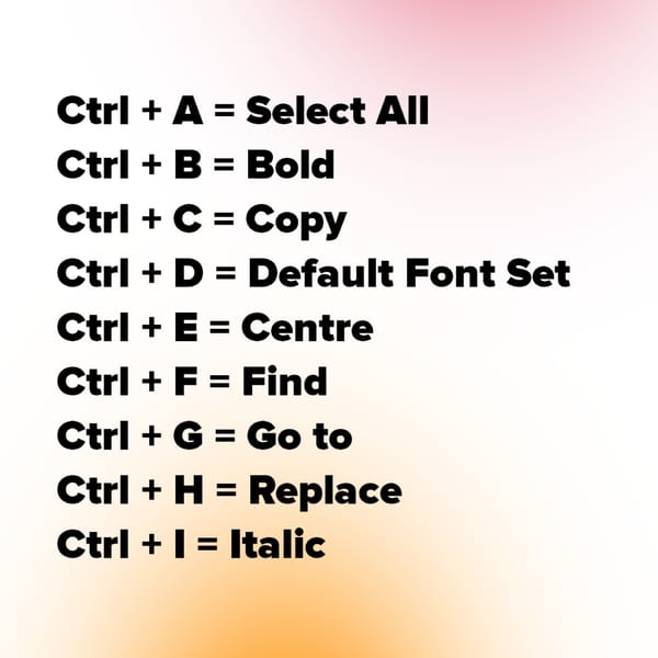 Shortcut Keys from A to Z - Page 2