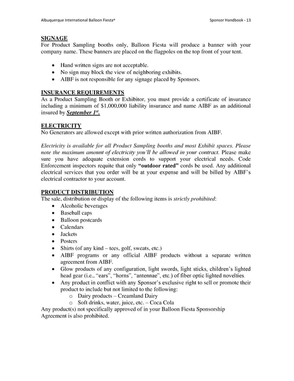 Sponsor and Exhibitor Handbook - Page 13