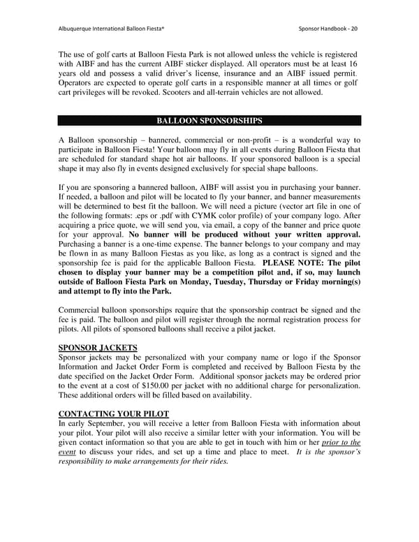 Sponsor and Exhibitor Handbook - Page 20