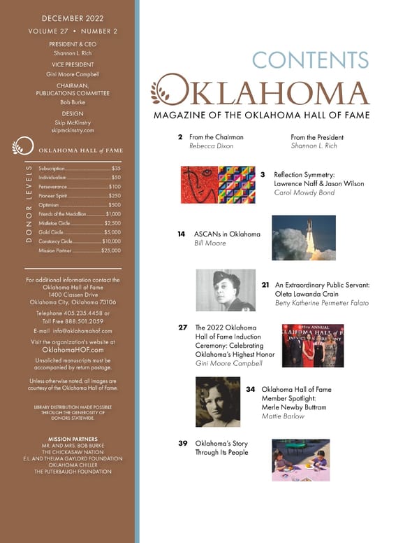 December 2022 Oklahoma Hall of Fame Magazine - Page 3