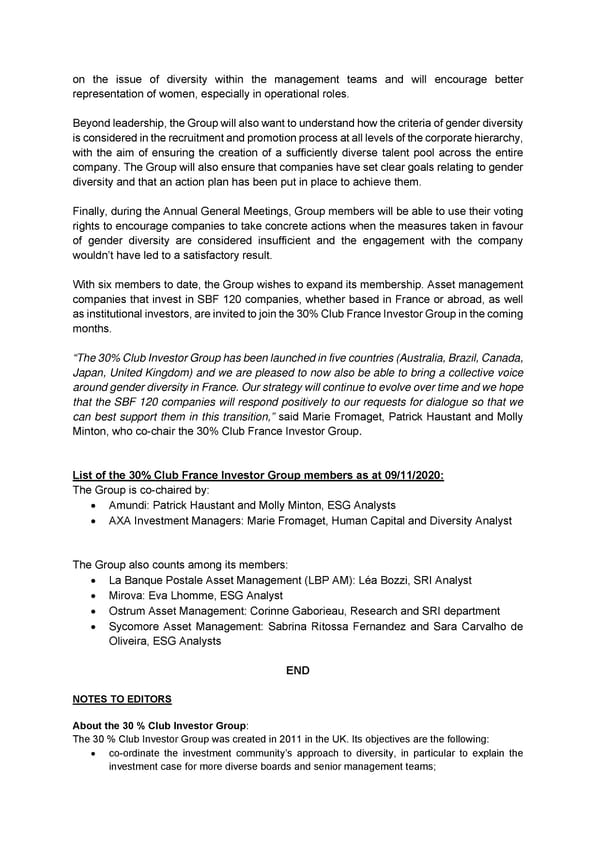 Press Release - Women  in  Executive Management Teams - Page 2