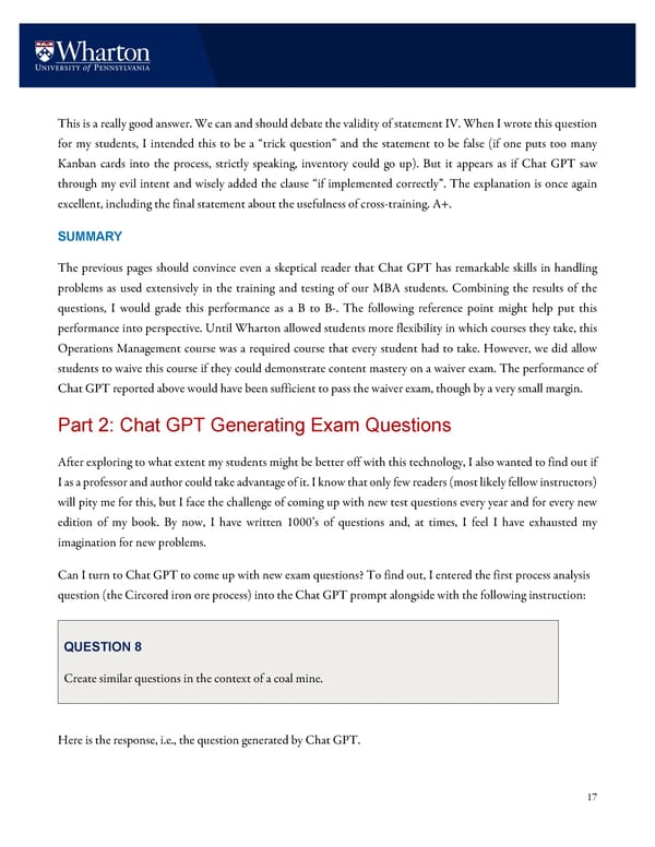 Would Chat GPT Get a Wharton MBA? - Page 17